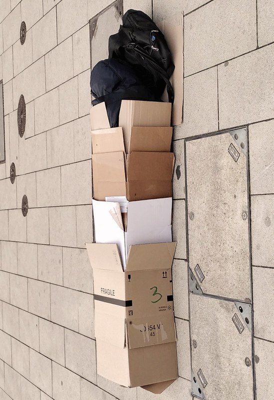 person sleeping on the street, Hamburg, 2025